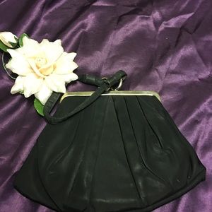 Vintage Harry Levine silk bag 1940s with corsage